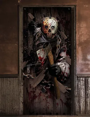 Obrázok produktu pre Halloweenska dekorácia na dvere vrah so sekerou