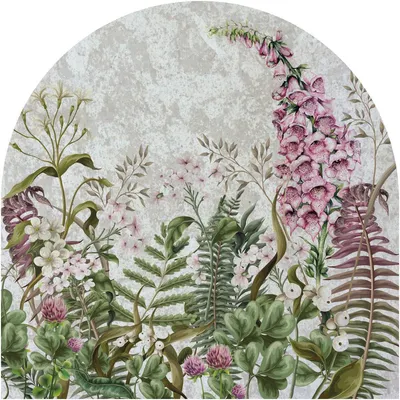 Produktbild von Vorgekleisterte Vliestapete mit großflächigen Wandbildern – BLUMENMUSTER AUF BETON – 60 x 60 cm