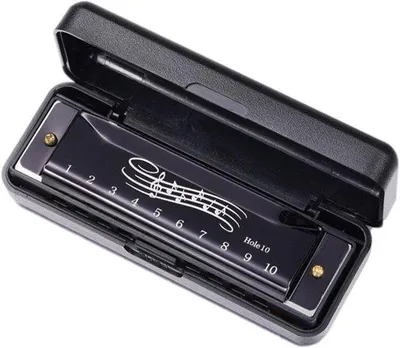 Productafbeelding van Mondharmonica - Harp Muziekinstrument - Muziek Leren Spelen - 20 Tonen - 12 cm - Zwart