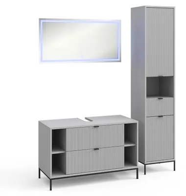Produktbild von Badmöbel-Set Vicco Eliza Grau 3 Teile, Model 59670