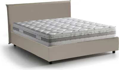 Produktbild von Doppelbett Dacut, Containerbett mit Kunstlederbezug, 100%  Italy, Frontöffnung, inklusive Matratze Cm 140x190, Turteltaube