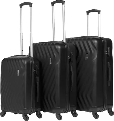 Produktbild von VERTICAL STUDIO "Reykjavik" Koffer 3er-Set (20"/24"/28"), 4 Rollen, 3-stelliges Zahlenschloss, Teleskopgriff, platzsparend stapelbar schwarz | VS-57
