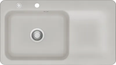 Produktbild von KeraDomo Spüle JUNA 90 in ALU - Becken links mit Excenterbedienung / Systemceram / Keramikspüle