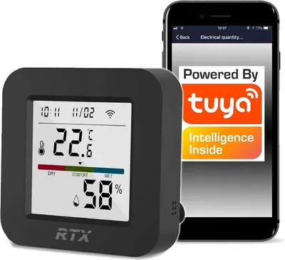Produktbild von Tuya Infrarot-Fernbedienung & LCD-WLAN-Temperatur- und Feuchtigkeitssensor