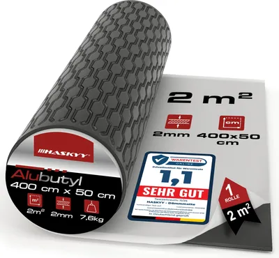 Produktbild von HASKYY Dämmmatte Alubutyl Schalldämmung 4m x 0,5m (2qm) Anti Dröhn Dämmung