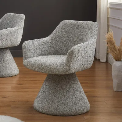 Produktbild von riess-ambiente Esszimmerstuhl AMBIENTO grau Chenille 180° drehbar mit Auto-Return-Funktion