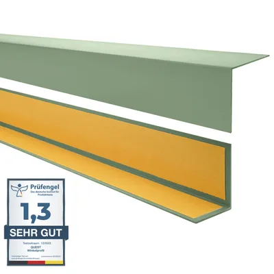 Immagine prodotto di Profilo angolare autoadesivo QUEST 20x20 mm, profilo di protezione per bordi in PVC rigido, listello angolare decorativo per bordi e angoli, forma a L, KTK, verde chiaro, 200 cm
