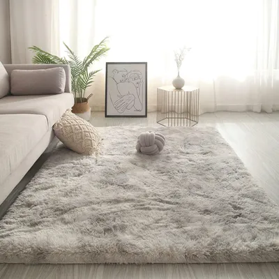 Immagine prodotto di Tappeto per soggiorno, pelo lungo e soffice, antiscivolo, 80x120 cm, grigio