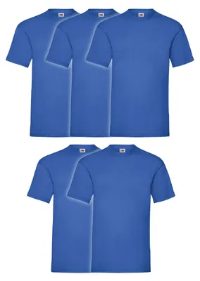 Produktbild von 5er Pack Fruit of the Loom Valueweight T-Shirt + GRATIS MyShirt Stoffbeutel Farbe: royal Größe: XL