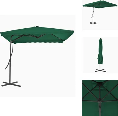 Produktbild von vidaXL Sonnenschirm mit Stahl-Mast 250×250 cm Grün -  Sonnenschirme & Sonnenschutze