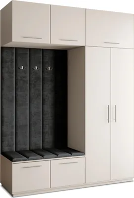 Produktbild von Masseno Garderobe-Set REMA 180/240/60 cm Modern Garderobenschrank Kaschmir, Veloursstoff MONOLITH 95 (Schwarz)