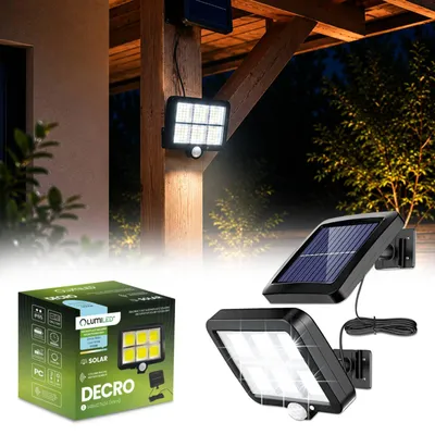 Produktbild von LUMILED Solarlampe für Außen mit Bewegungsmelder COB 6500K Kaltweiß Solar Wandleuchte Aussen IP65 wasserdicht Solarlicht Solarleuchte für Garten Sicherheitswandleuchte Wandlampe Außenleuchte