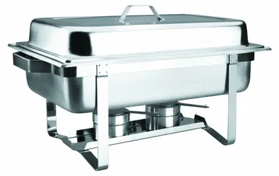 Chafing-Schotel GN 1/1 mit Deckel, 35x56x28 cm, Silber