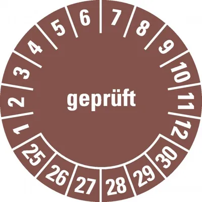 Produktbild von Dreifke® Aufkleber I Prüfplakette 25-30, braun, Dokufolie, Spezialkle...
