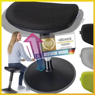 Produktbild von Gepolsterte Stehhilfe; Wackelhocker mit Schwingeffekt; Farbe: Schwarz; Größe: M