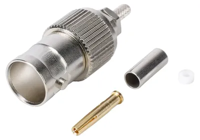 Produktbild von Telegärtner BNC Crimp-Kabelbuchse, gerade, nickelfarben