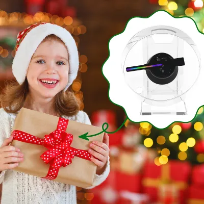 Obrázok produktu pre 3D hologramový projektor Reklamný displej Ventilátor Reklama Videoprehrávač 3D Nahé oko HD LED Foto Video Ventilátor s jasnými LED korálkami Diaľkové ovládanie a akrylový podstavec pre obchod Obchod Obchod Bary Výstava Zábava Dovolenkové podujatia 16GB Pamäťová karta