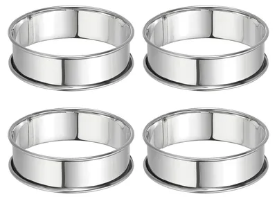 4 Crumpetringe Edelstahl 8 cm antihaftbeschichtet Backringe
