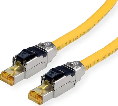 Produktbild von ROLINE S/FTP-(PiMF-) Patchkabel Cat.8 (Class I), LSOH, PoE, Massivdraht, gelb, 3 m