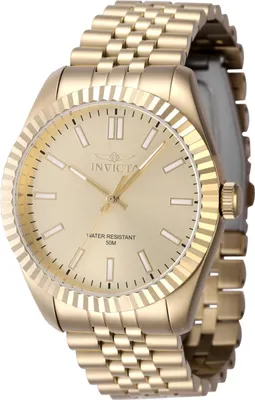 Obrázek produktu pro Invicta Specialty 47491 Pánské Hodinky - Quartz Hnutí - Nerezová Ocel s Zlatým Ciferníkem - 43 mm