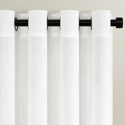 Produktbild von Weißer Linnen-Gordinvorhang - Dämmschutz - 2er-Pack - 140 x 235 cm