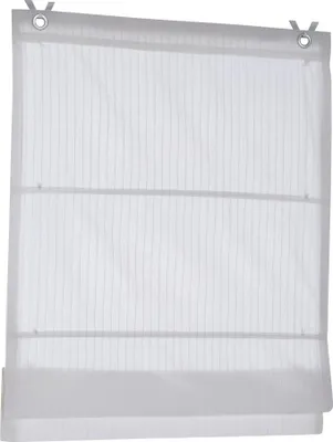 Produktbild von Raffrollo Ösenrollo Verlock gestreift Blickdicht Weiss Breite 100 x Höhe 140 cm