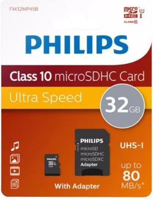 Produktbild von Philips Micro-SDHC-Card 32GB  Class 10, UHS-I U1, incl. Adapter