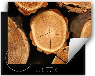 Produktbild von DarHaus Herdabdeckplatte 80x52 cm Anti Rutsch Matte Aufrollbar, Holz
