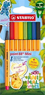 Produktbild von STABILO Fineliner -  point 88 Mini Animal Vibes - 8er Pack - 8 Farben