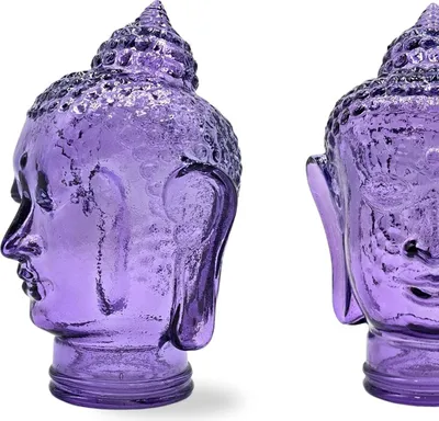 Produktbild von DEKOKOPF BUDDHA | Glas, Dekoration für Garten und Wohnung | Farbe: T05 violett