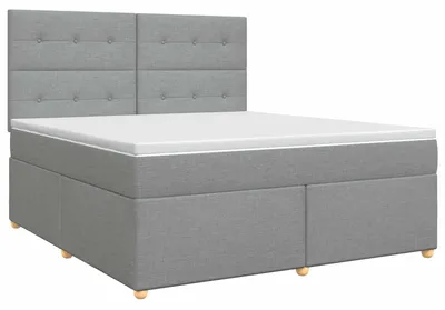 Obrázek produktu pro vidaXL Skříňová postel s matrací světle šedá 160 x 200 cm látka