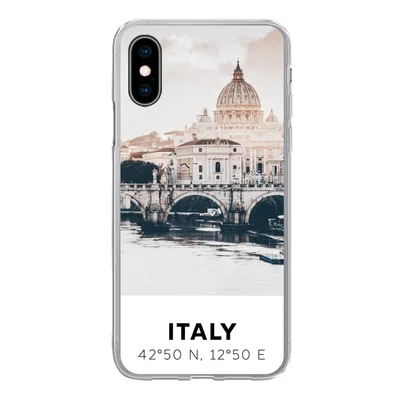 Produktbild von MuchoWow® Handyhülle Schutzhülle Hülle für iPhone X Italien - Brücke - Fluss Silikon Softcase Handy Hülle - Handyhülle