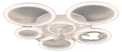 Obrázek produktu pro Stropní ventilátor s osvětlením, stmívatelné LED světlo, inteligentní ovládání, bílá barva