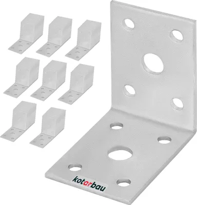 Produktbild von KOTARBAU® 100er Set Winkelverbinder 50 x 50 x 35 mm Stahl Bauwinkel Montagelöcher Möbelwinkel Verzinkt Schwerlast Holzverbinder Montagewinkel Stuhlwinkel
