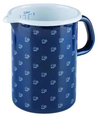 Maßbecher 1 L, emailliert, blau, schnittfest