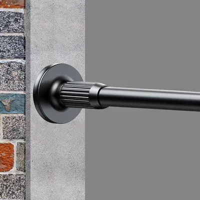 Teleskopstange 115-565 cm, mattschwarz, ohne Bohren, Klemmstange, Edelstahl
