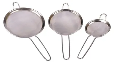 Image de Lot de 3 passoires en acier inoxydable Passoire de cuisine Passoire à thé Égouttoir ménager Passoire à pâtes