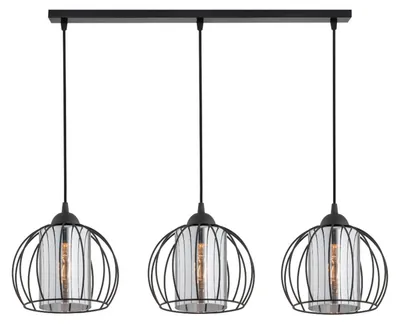 Produktbild von KAR-LIGHTING Pendelleuchte 3-flammig Schwarz, Metall – Hängeleuchte für Esszimmer & über Esstisch, höhenverstellbar, E27