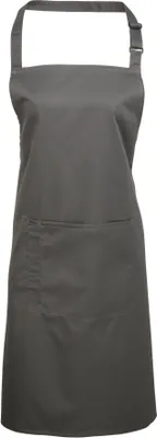 Produktbild von Premier Workwear PR154 | Colours Bib Apron With Pocket - 72 x 86 cm - Waschbar bis 60 - Farbe: Dark Grey (ca. Pantone 431) - Größe: 72 x 86 cm