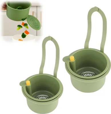 Produktbild von 2 Stš¹ck H?ngender Sieb fš¹r Spš¹lbecken - Siebkorb fš¹r Spš¹lbecken, Waschbeckensieb, Kš¹che Waschbecken Spš¹le Kš¹chenspš¹le, Sieb Abflusssieb Organizer Sink Abtropfkorb Schwammhalter Strainer Spš¹lbeckensieb