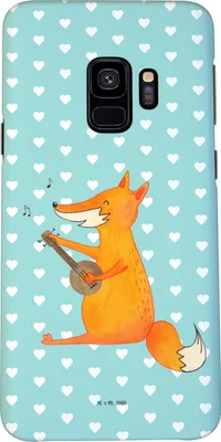 Produktbild von Mr. & Mrs. Panda Samsung Galaxy S9 Handyhülle Fuchs Gitarre - Türkis Pastell - Geschenk, Sänger, Singen, Cover, Musik, Lagerfeuer, Handy Schutzhülle, Optimistisch, Hülle
