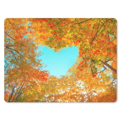 Produktbild von MuchoWow® Mauspad Mousepad Bäume - Herbst - Herz - Natur - Orange - Herz 23x19 cm - Mousepads - Maus Mat - Pad - Mausunterlage - Schreibtischunterlage - Mauspad