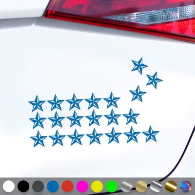 Produktbild von PantherPixel Sterne Set Aufkleber Aufkleberset Nautischer Stern Sticker Auto Geschenkidee Farbe Blau