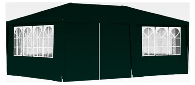 Produktbild von Partyzelt mit Seitenwänden 4×6 m Grün 90 g/m² Camping Pavillon Grillpavillon winterfest