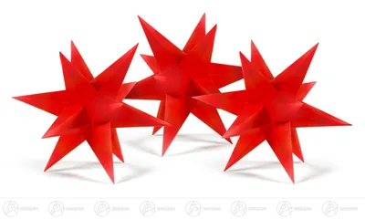 Productafbeelding van Reserveonderdelen & knutselmaterialen. Knutselset: Adventsster (3 stuks), rood. Afmetingen: 16 cm x 16 cm x 16 cm. NIEUW