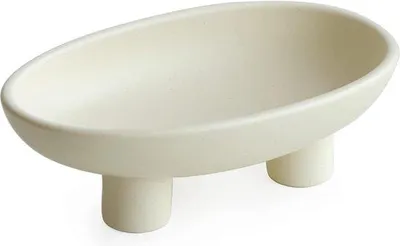 Image de Plateau ovale en céramique pour le pain, les en-cas, les légumes, la salade et le fromage, 25 cm.