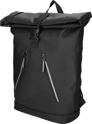 Produktbild von Großer Damen Herren Roll up Rucksack Plane Tasche Fahrradrucksack Kurier Rollup Bag Schwarz