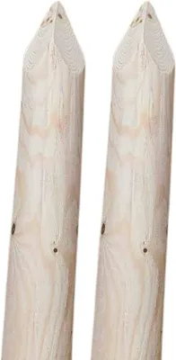 Produktbild von TIMBERMIK ø 8cm 2-Pack Spitze Holzpalisaden Länge: 240 cm Holzpfähle Garten Palisade Kieferholz Zaunpfosten Witterungsbeständig Nicht Imprägniert