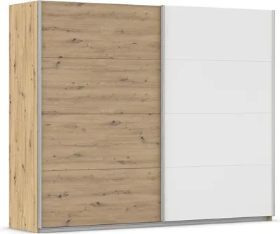 Produktbild von Schwebetürenschrank - 226 x 210 cm - Alpinweiß - Artisan Eiche Nachbildung