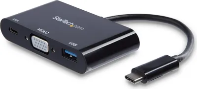 Obrázek produktu pro StarTech.com CDP2VGAUACP, Kabel, USB 3.2 Gen 1 (3.1 Gen 1) Type-C, 60 W, Černá, 5 Gbit/s, 2048 x 1280 px